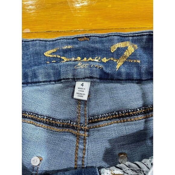 Seven7 Jeans Women's Size 4 Blue Mid Rise Skinny Denim Normcore 5 Pockets - Picture 4 of 8